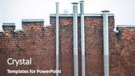  Presentation with old buildings - Cool new PPT layouts with old factory backdrop and a tawny brown colored foreground