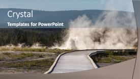  Presentation with faithful - Presentation design enhanced with old-faithful-geyser-eruption background and a seafoam green colored foreground