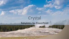  Presentation with faithful - Amazing presentation theme having old faithful geyser in yellowstone national park backdrop and a light blue colored foreground