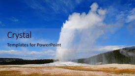  Presentation with faithful - Presentation theme with old faithful geyser yellowstone np background and a teal colored foreground