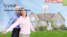  Presentation with new home - PPT layouts having pump - industrial landscape oil field oil background and a yellow colored foreground.