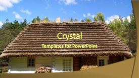  Presentation with old farm - Beautiful theme featuring thatched roof - old farm building backdrop and a tawny brown colored foreground