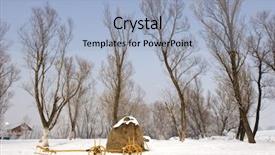  Presentation with old farm - Colorful presentation enhanced with old farm cart in the snow backdrop and a light blue colored foreground