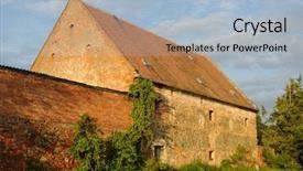  Presentation with old farm - Beautiful PPT theme featuring old farm houses in czech backdrop and a light blue colored foreground