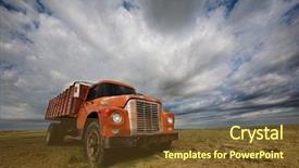  Presentation with old farm - Cool new presentation theme with old farm truck backdrop and a  colored foreground