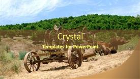  Presentation with farming - Presentation design enhanced with old-farming-equipment background and a tawny brown colored foreground