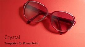  Presentation with fashion - Cool new presentation with old-fashion-brown-sunglasses backdrop and a red colored foreground