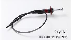  Presentation with release - Cool new PPT layouts with old fashion cable release for camera backdrop and a white colored foreground