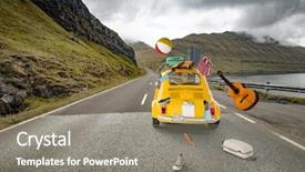  Presentation with old car - Cool new presentation theme with old fashion car and falling backdrop and a gray colored foreground