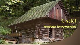  Presentation with poland - PPT theme with old-fashion flemish watermill in poland background and a tawny brown colored foreground