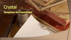  Presentation with vintage antique retro terrestrial globe - Slide deck consisting of old fashion pen - vintage desktop background with antique background and a tawny brown colored foreground