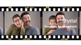  Presentation with myself - Presentation design having old fashioned 35mm filmstrip background and a coral colored foreground