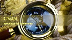  Presentation with detective magnifying glass - Beautiful PPT theme featuring old fashioned america - magnifying glass backdrop and a tawny brown colored foreground