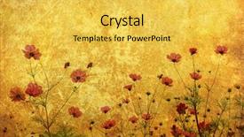  Presentation with old fashioned - Slides with old-fashioned artistic flower background and a yellow colored foreground