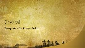  Presentation with old fashioned - Beautiful presentation theme featuring old-fashioned artistic landscape backdrop and a yellow colored foreground