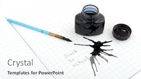  Presentation with old fashioned - Beautiful PPT layouts featuring old fashioned back to school with ink pot and pencil backdrop and a cool aqua colored foreground