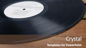  Presentation with vinyl record - Beautiful presentation theme featuring old-fashioned black vinyl record backdrop and a  colored foreground