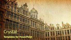  Presentation with old fashioned - PPT theme having old-fashioned building in europe background and a tawny brown colored foreground