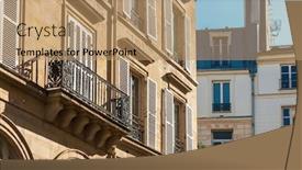  Presentation with old fashioned - Audience pleasing presentation design consisting of old-fashioned-building-in-paris backdrop and a coral colored foreground