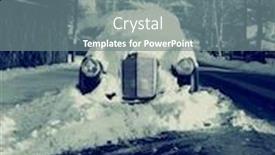  Presentation with old car - Audience pleasing presentation theme consisting of old-fashioned-car-buried-under backdrop and a gray colored foreground