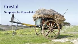  Presentation with old fashioned - Slides consisting of old fashioned cart background and a sky blue colored foreground