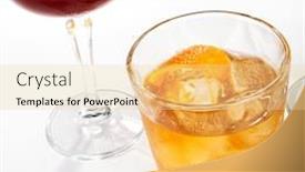  Presentation with old fashioned - Colorful presentation theme enhanced with old-fashioned-cocktail-close-up backdrop and a blonde colored foreground