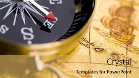  Presentation with compass map - Amazing slides having old-fashioned compass on map backdrop and a yellow colored foreground