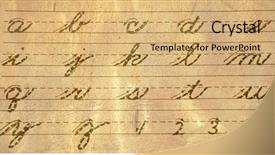  Presentation with old fashioned - Audience pleasing presentation theme consisting of old fashioned cursive writing guide backdrop and a yellow colored foreground