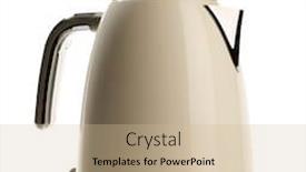  Presentation with old fashioned - PPT theme featuring old fashioned electric kettle background and a soft green colored foreground