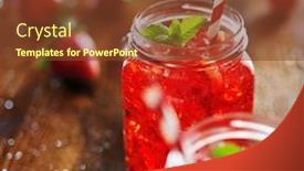  Presentation with old fashioned women - Slide set enhanced with old fashioned jars with vivid background and a tawny brown colored foreground