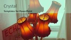  Presentation with old fashioned women - PPT theme featuring old-fashioned-lamp-and-echo background and a soft green colored foreground