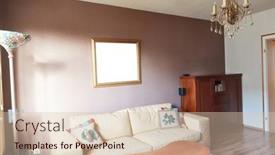  Presentation with picture frame - Presentation theme with old-fashioned-living-room background and a  colored foreground