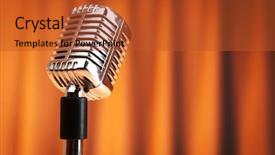  Presentation with audio - PPT layouts featuring old fashioned music - audio microphone against the background background and a red colored foreground