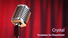  Presentation with audio - Audience pleasing presentation theme consisting of old fashioned music - audio microphone against the background backdrop and a tawny brown colored foreground