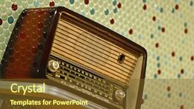  Presentation with retro radio - Amazing PPT layouts having old fashioned music - retro radio backdrop and a tawny brown colored foreground