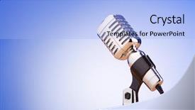  Presentation with vintage music - Cool new presentation theme with old fashioned music - vintage microphone against the background backdrop and a light blue colored foreground