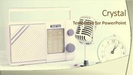  Presentation with vintage radio - Cool new presentation design with old fashioned music - vintage microphone alarm clock backdrop and a cream colored foreground