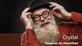  Presentation with old fashioned - Cool new slide deck with old-fashioned-old-man backdrop and a tawny brown colored foreground