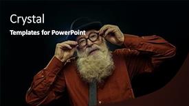  Presentation with old fashion pen - Beautiful slide set featuring old-fashioned-old-man backdrop and a black colored foreground