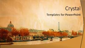  Presentation with old fashioned - Theme featuring old-fashioned paris france - with space for text or image background and a lemonade colored foreground