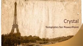  Presentation with old fashioned - Presentation design having old-fashioned paris france background and a lemonade colored foreground