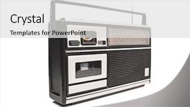  Presentation with old music - Audience pleasing PPT theme consisting of old fashioned radio isolated backdrop and a light gray colored foreground