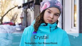  Presentation with swimming beautiful girl swims underwater - Theme with old fashioned school house - beautiful girl waking background and a  colored foreground