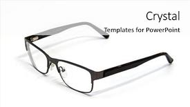  Presentation with glasses blurry eye chart - Theme featuring old fashioned school house - eye glasses isolated on white background and a white colored foreground