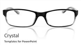  Presentation with glasses - Presentation theme having old fashioned school house - nerd glasses on isolated white background and a white colored foreground