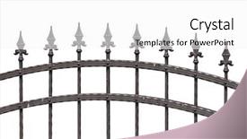 Presentation with old fashioned - PPT layouts with old fashioned spike fence isolated background and a white colored foreground