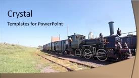  Presentation with steam train - Slides enhanced with old fashioned steam train running background and a light blue colored foreground