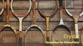  Presentation with tennis - PPT theme featuring old-fashioned-vintage-and-broken background and a tawny brown colored foreground