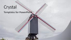  Presentation with wind - Presentation featuring old fashioned windmill - sint janshuismolen wind mill background and a light gray colored foreground