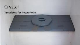  Presentation with toilet - Audience pleasing theme consisting of old fashioned windmill - traditional dutch toilet backdrop and a light gray colored foreground